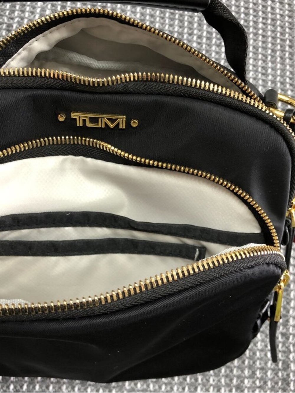 Tumi Black Nylon Crossbody Bag with Gold Hardware - Picture 8 of 10